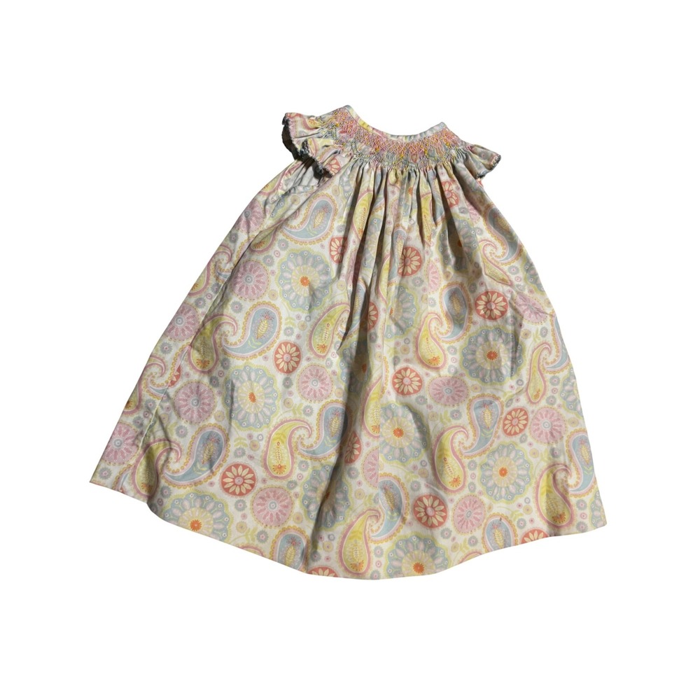 Classic Whimsy Baby Girls Smocked Bishop Dress Pastel Paisley Floral 18M